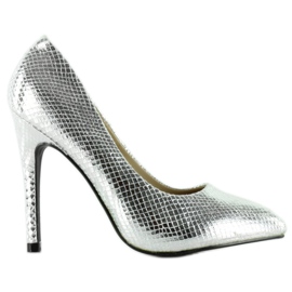 Alfinetes de prata com conchas K415-5 Silver cinza