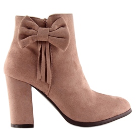 Botas de salto alto com laço rosa nc93 rosa multicolorido