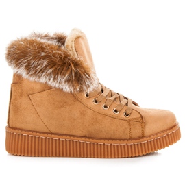 Botas Creepers Com Pele castanho