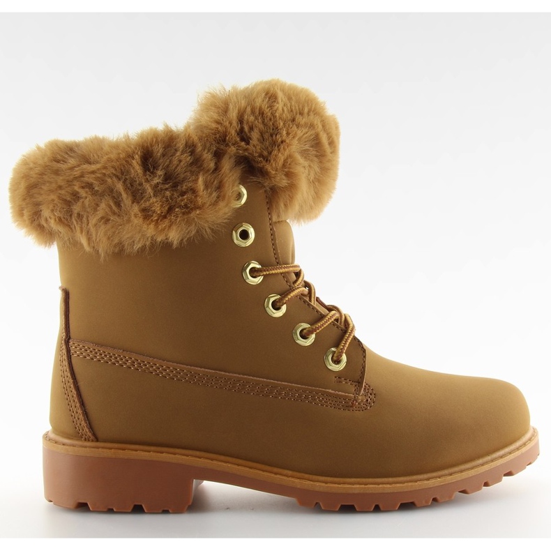 Botas de madeira com pele de camelo 58-177 camelo castanho multicolorido