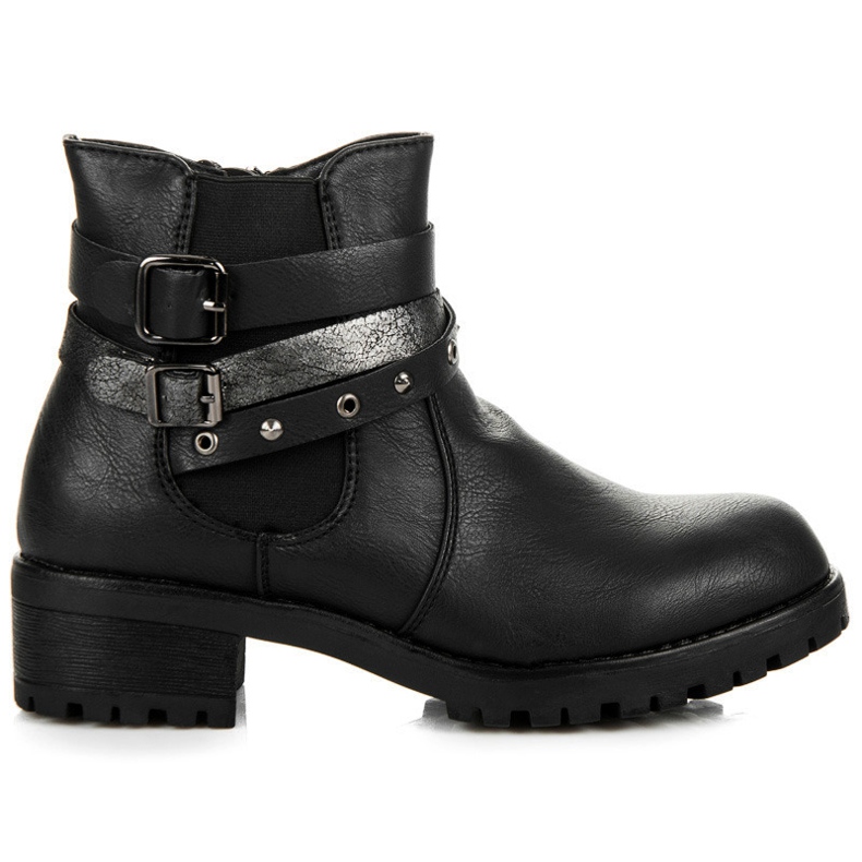 Erynn Botas Chelsea com fivelas preto Erynn Botas Chelsea com fivelas preto
