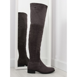 Botas mosqueteiras cinzentas H182 marrom cinza multicolorido