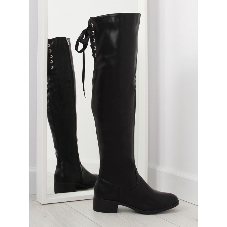 Botas de mosqueteiro pretas A-12 pretas preto