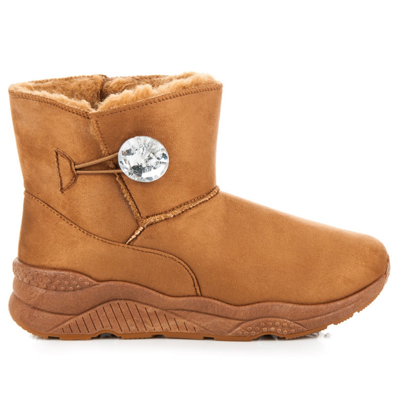 Anesia Paris Botas de neve apertadas com um botão castanho multicolorido