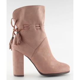 Botas com salto largo rosa 1318 rosa