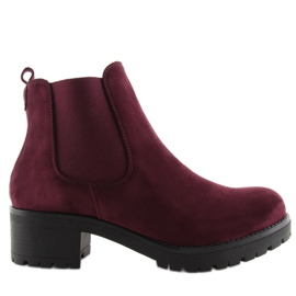 Botas Chelsea de salto alto Borgonha B05 vermelho multicolorido