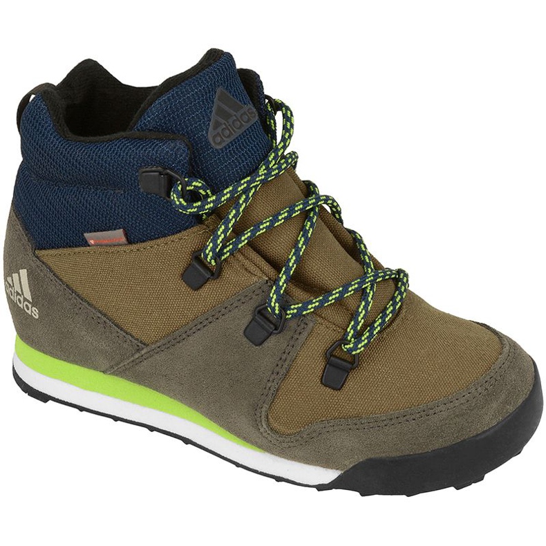 Tênis Adidas Climawarm Snowpitch K azul marinho verde cinza