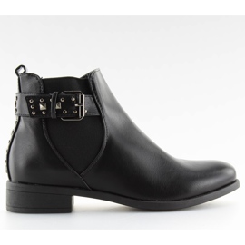 Botas Chelsea pretas com tachas pretas C532 pretas preto