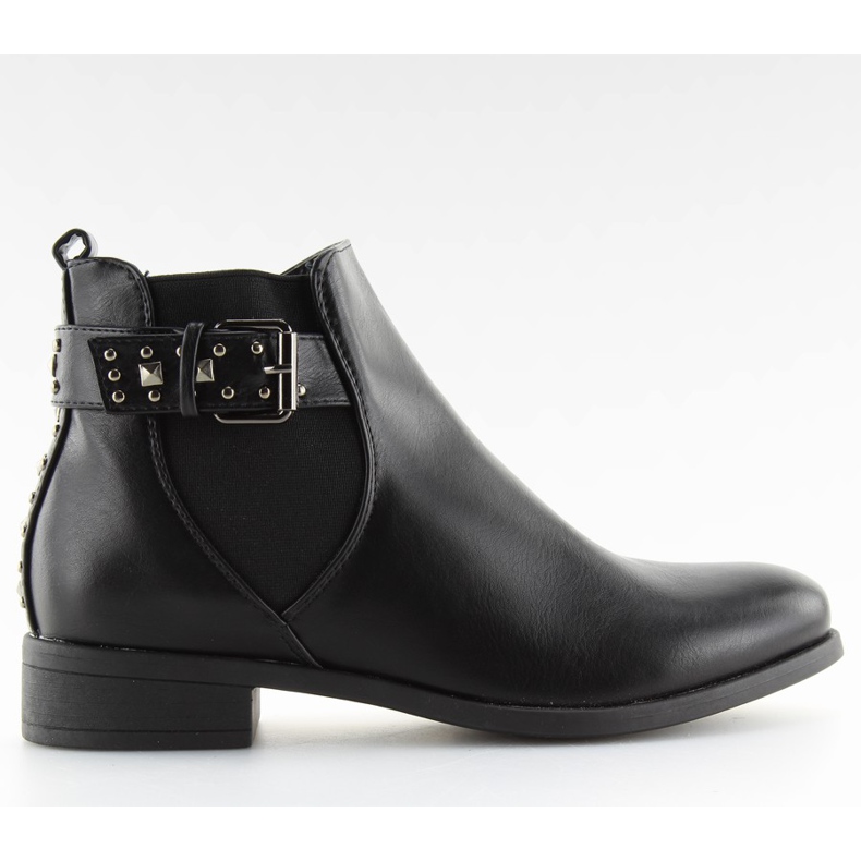 Botas Chelsea pretas com tachas pretas C532 pretas preto