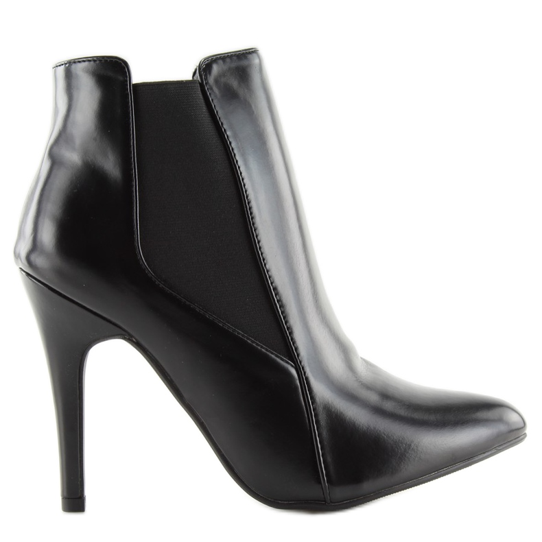 Botas pretas com salto alto brilhante 9095-43A preto