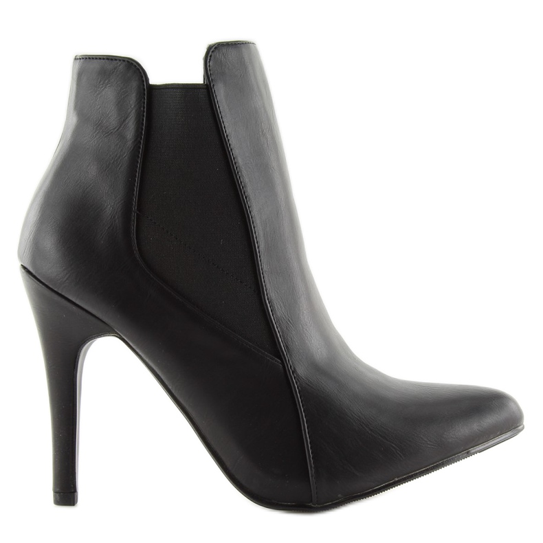 Botas pretas com salto alto preto fosco 9095-43A