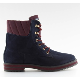 Botas com cadarço, azul marinho