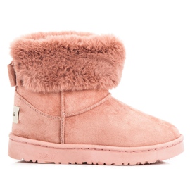 Bella Paris Botas de neve com laço rosa