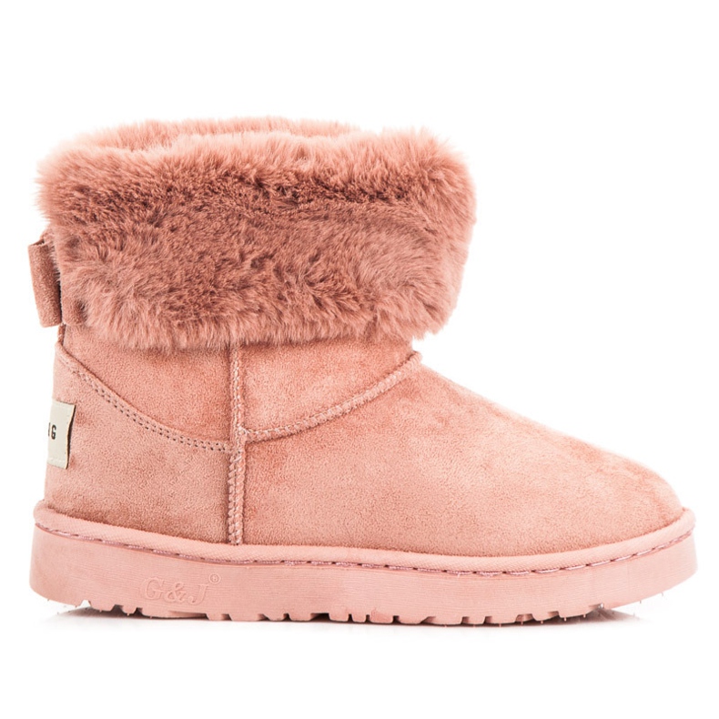 Bella Paris Botas de neve com laço rosa