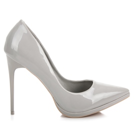 Vinceza salto alto cinza claro