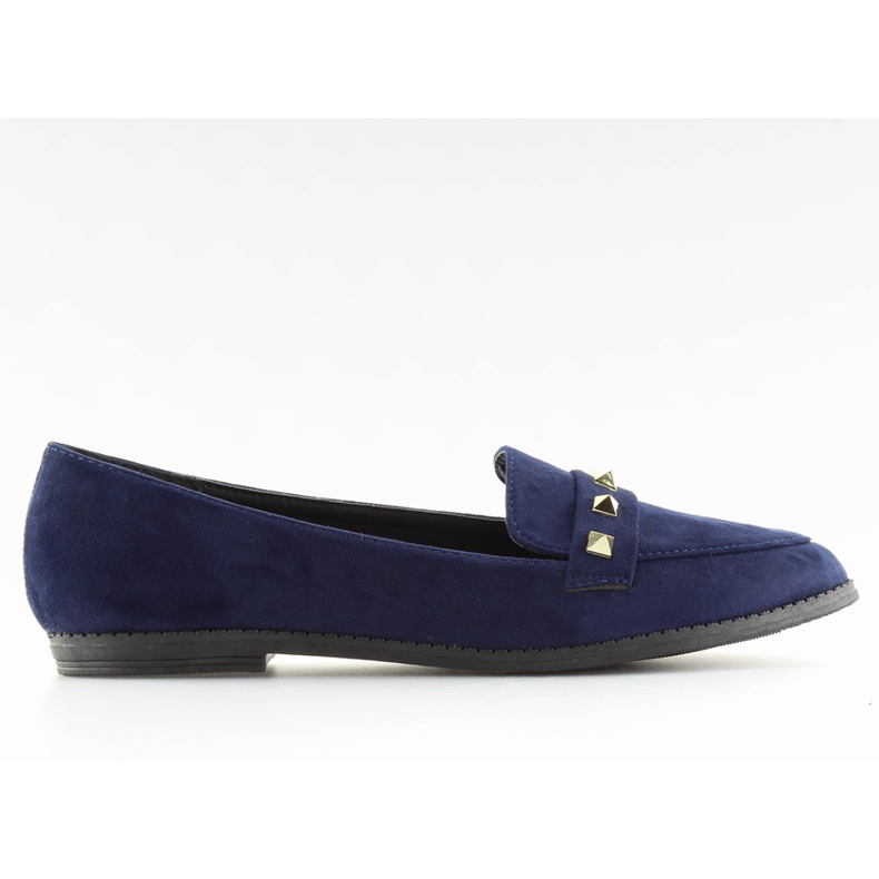 Mocassins femininos com tachas azul marinho azul