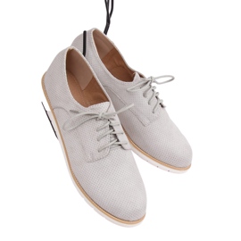 Mocassim feminino com cadarço cinza T297 cinza