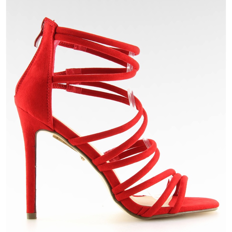 Sandálias vermelhas de salto alto LE039 vermelho