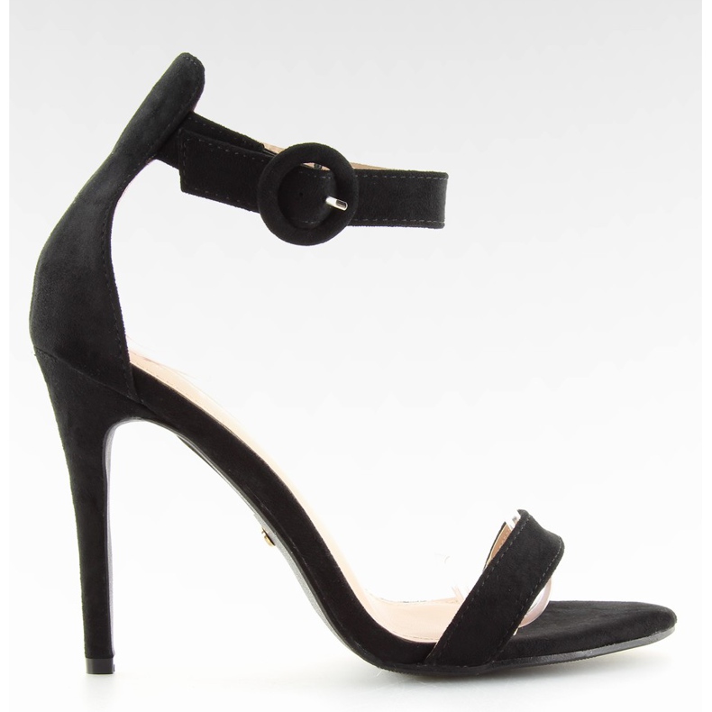 Sandália preta NF-17 preta com salto alto preto