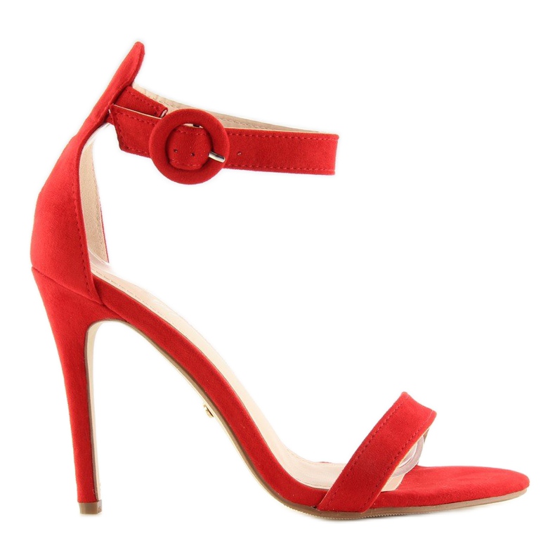 Sandália vermelha NF-17 vermelha de salto alto vermelho