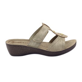 Chinelos de velcro Gold Inblu GL086 amarelo marrom