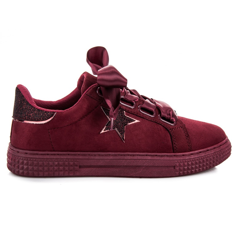Tênis Bordo Suede Amarrado vermelho
