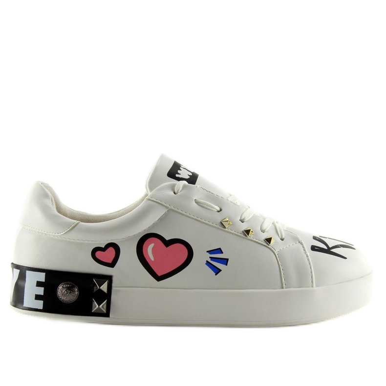 Ténis brancos com inscrições T302 White