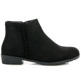 Nio Nio Botas de camurça com folho preto