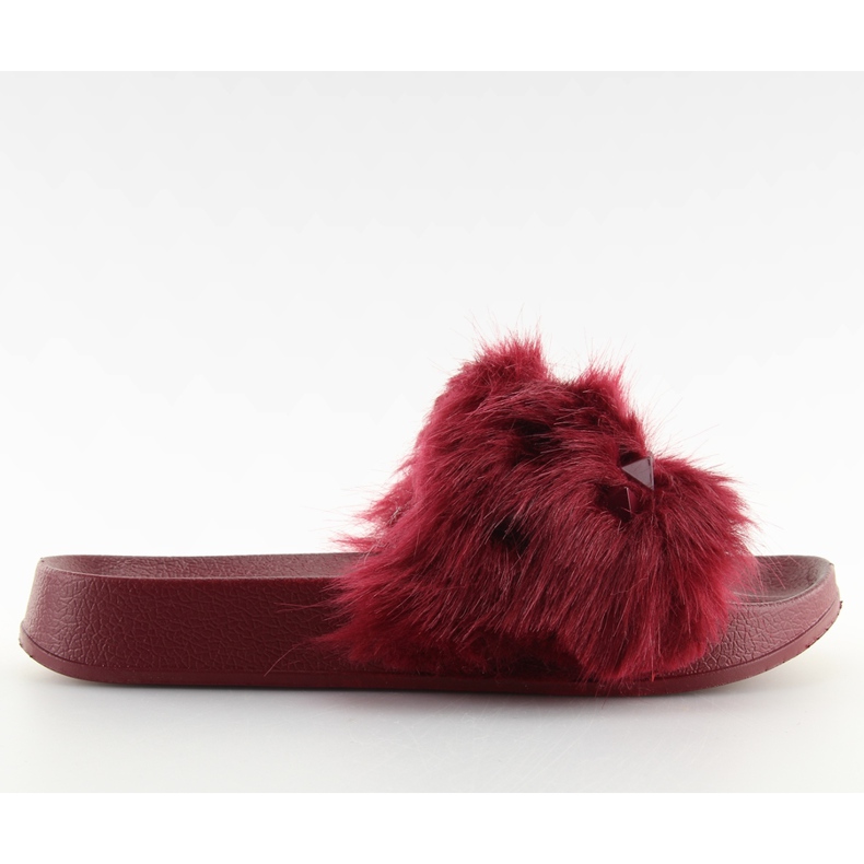 S37 W.RED sapatilhas bordô com pelo vermelho