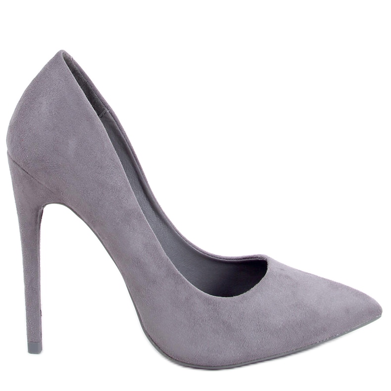 Bombas em camurça cinza 5101 salto agulha cinza
