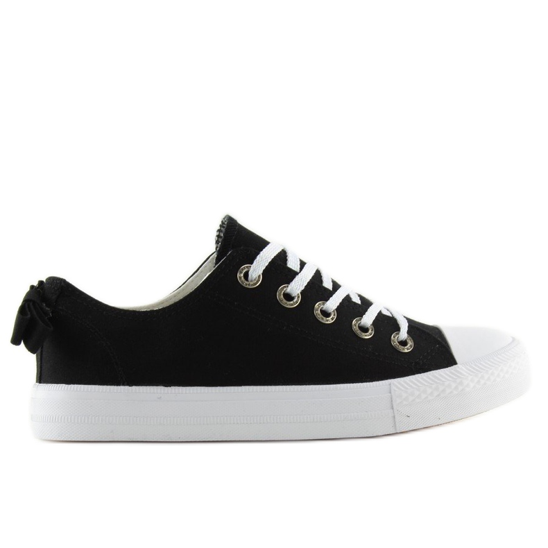 Tênis feminino preto com laço 8935 Preto