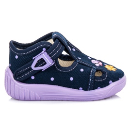 Reweks chinelos de bolinhas azul roxo