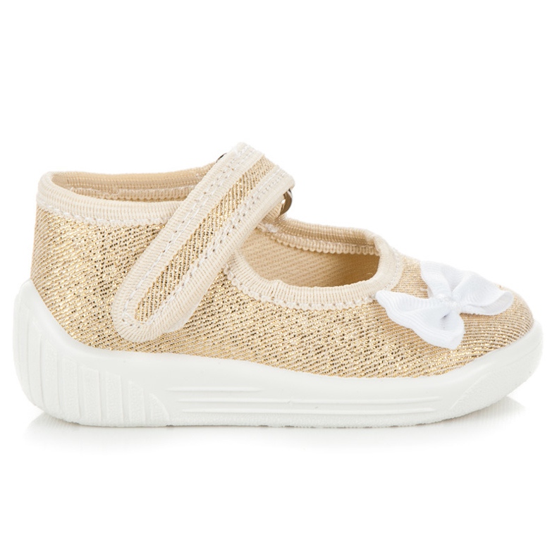 Reweks Sapatos de ouro com um arco dourado