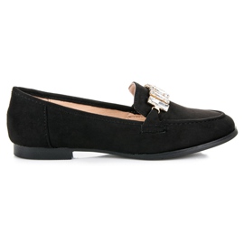Vices Sapatos de camurça com enfeite preto