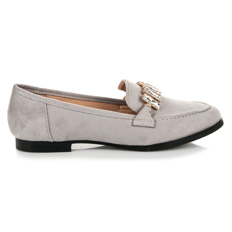 Vices Sapatos de camurça com enfeite cinza