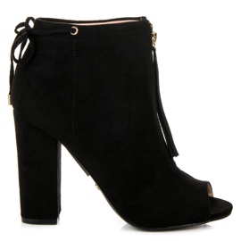 Seastar Botas abertas com zíper preto
