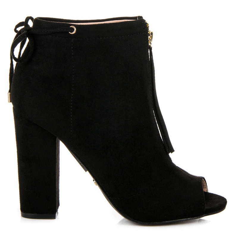 Seastar Botas abertas com zíper preto