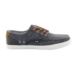 American Club Sapatos masculinos Mocassins americanos 205081 cinza