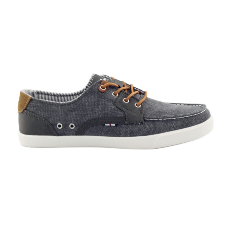 American Club Sapatos de mocassim têxtil masculino americano 205081 cinza