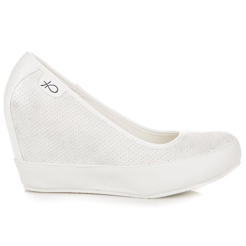 Vices bombas de cunha branca branco