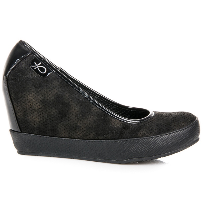 Vices bombas de cunha preta preto