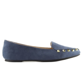 Mocassins femininos com tachas azul marinho 1388 Navy azul-marinho