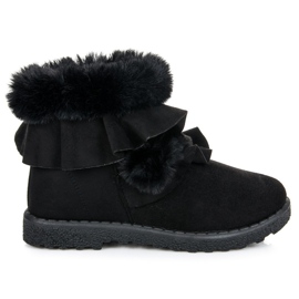 Seastar Botas pretas com folho preto Seastar Botas pretas com folho preto