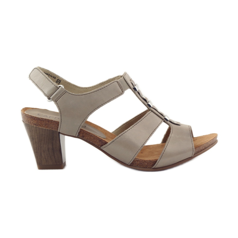 Sandálias Caprice sapatos de mulher com velcro 28309 castanho multicolorido