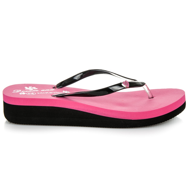 Mckeylor chinelos de cunha rosa