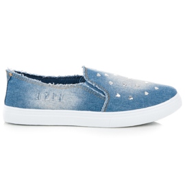 Bella Paris Slipons com strass azul