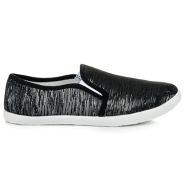 Slip em tênis com fio prateado preto Slip em tênis com fio prateado preto