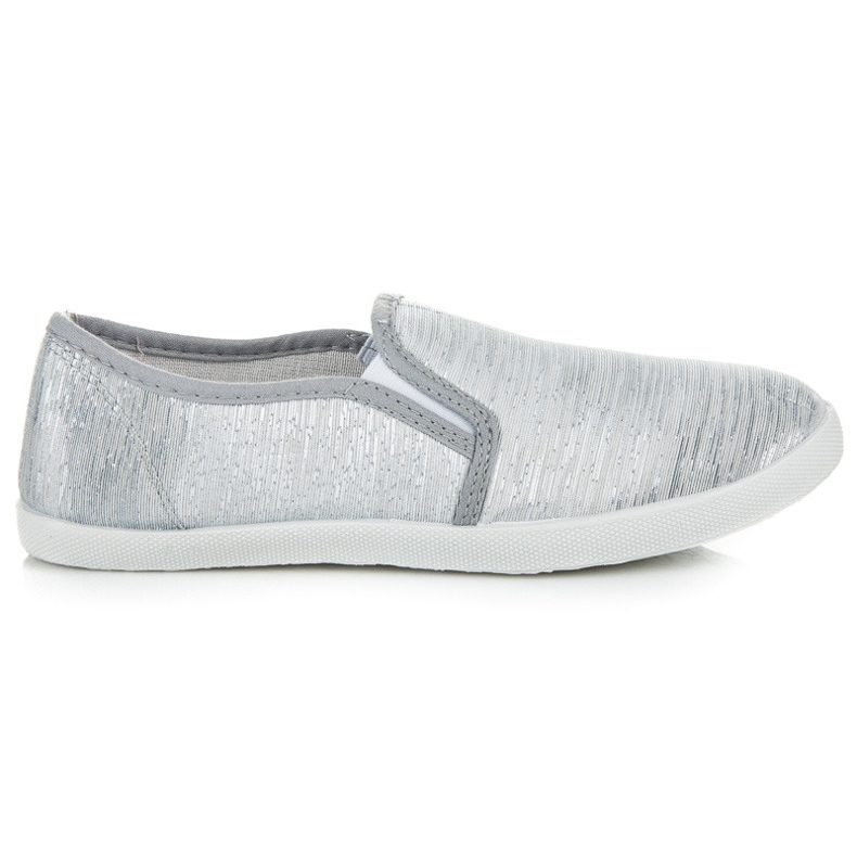 Slip em tênis com fio prateado cinza