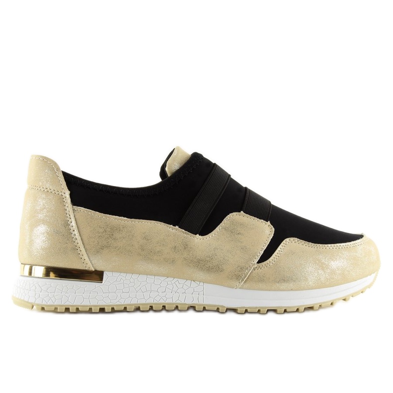 Tênis esportivo feminino preto KB-060 PRETO / OURO amarelo