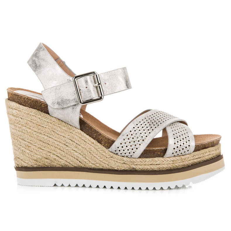 Kylie Sandálias de cunha cinza